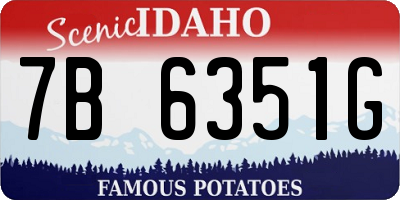 ID license plate 7B6351G