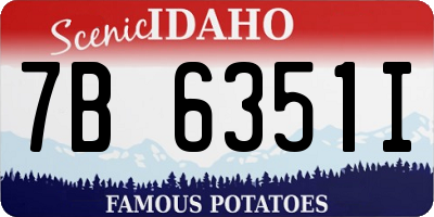 ID license plate 7B6351I