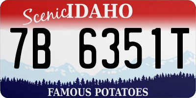 ID license plate 7B6351T