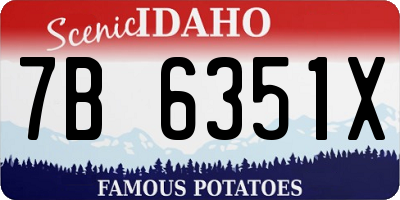 ID license plate 7B6351X
