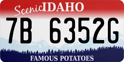 ID license plate 7B6352G