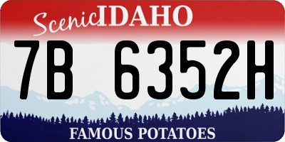 ID license plate 7B6352H