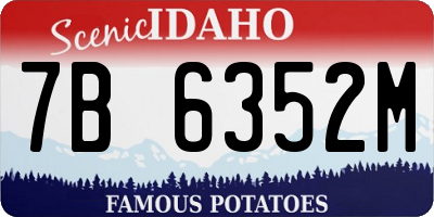 ID license plate 7B6352M