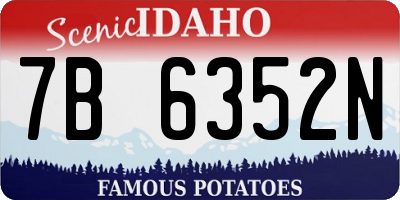 ID license plate 7B6352N