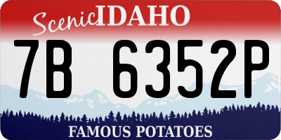 ID license plate 7B6352P
