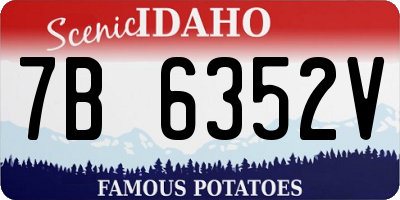 ID license plate 7B6352V