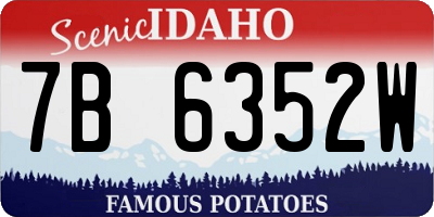 ID license plate 7B6352W