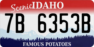 ID license plate 7B6353B