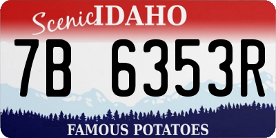 ID license plate 7B6353R