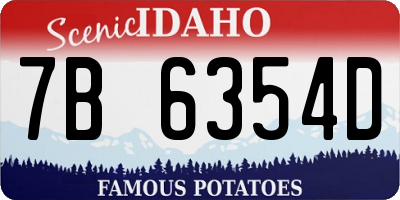 ID license plate 7B6354D