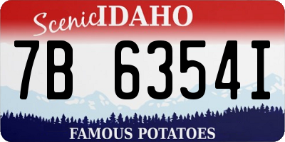 ID license plate 7B6354I