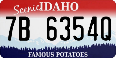 ID license plate 7B6354Q