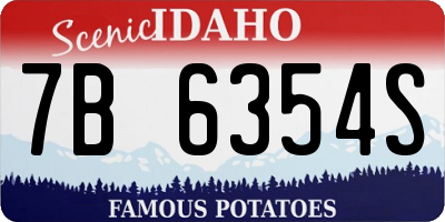 ID license plate 7B6354S