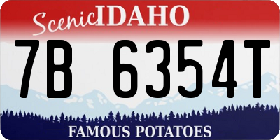 ID license plate 7B6354T