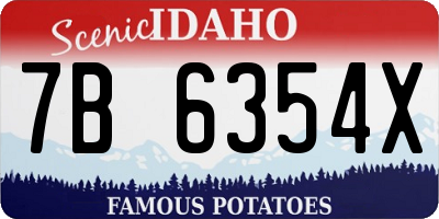 ID license plate 7B6354X