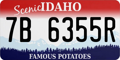 ID license plate 7B6355R