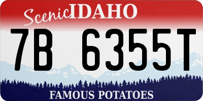 ID license plate 7B6355T