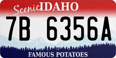 ID license plate 7B6356A