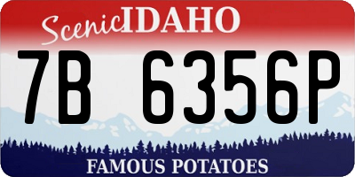 ID license plate 7B6356P