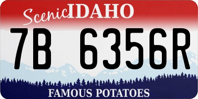 ID license plate 7B6356R