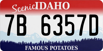 ID license plate 7B6357D