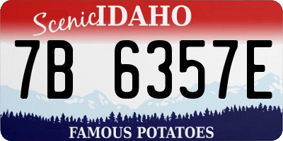 ID license plate 7B6357E