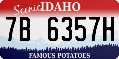ID license plate 7B6357H