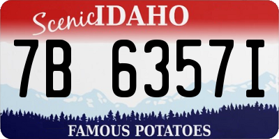 ID license plate 7B6357I