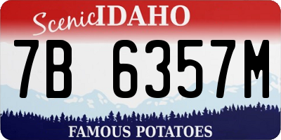 ID license plate 7B6357M