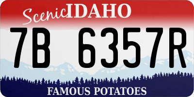ID license plate 7B6357R