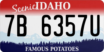 ID license plate 7B6357U