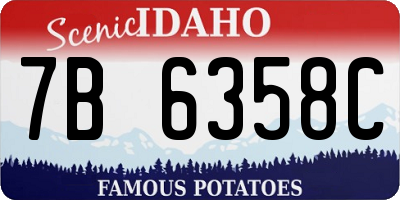ID license plate 7B6358C