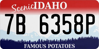 ID license plate 7B6358P