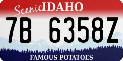 ID license plate 7B6358Z