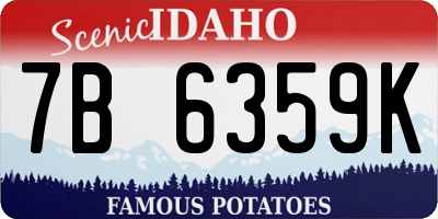 ID license plate 7B6359K
