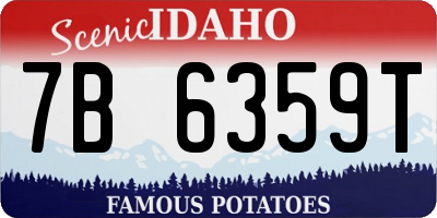 ID license plate 7B6359T