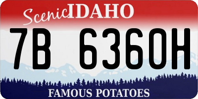 ID license plate 7B6360H