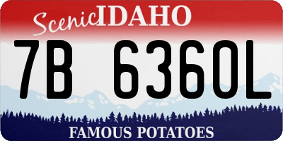 ID license plate 7B6360L