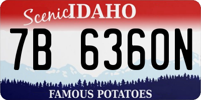ID license plate 7B6360N