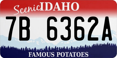 ID license plate 7B6362A
