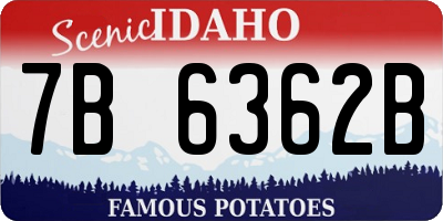 ID license plate 7B6362B