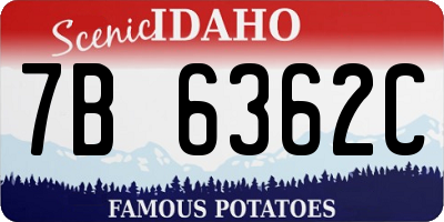 ID license plate 7B6362C