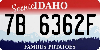 ID license plate 7B6362F