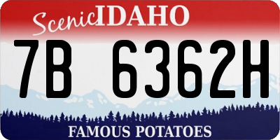ID license plate 7B6362H