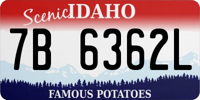 ID license plate 7B6362L
