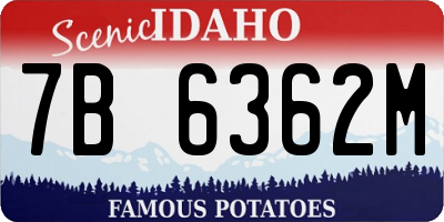 ID license plate 7B6362M