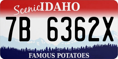 ID license plate 7B6362X