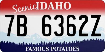 ID license plate 7B6362Z