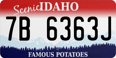 ID license plate 7B6363J