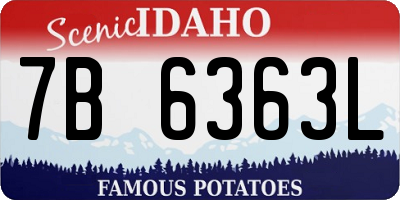 ID license plate 7B6363L